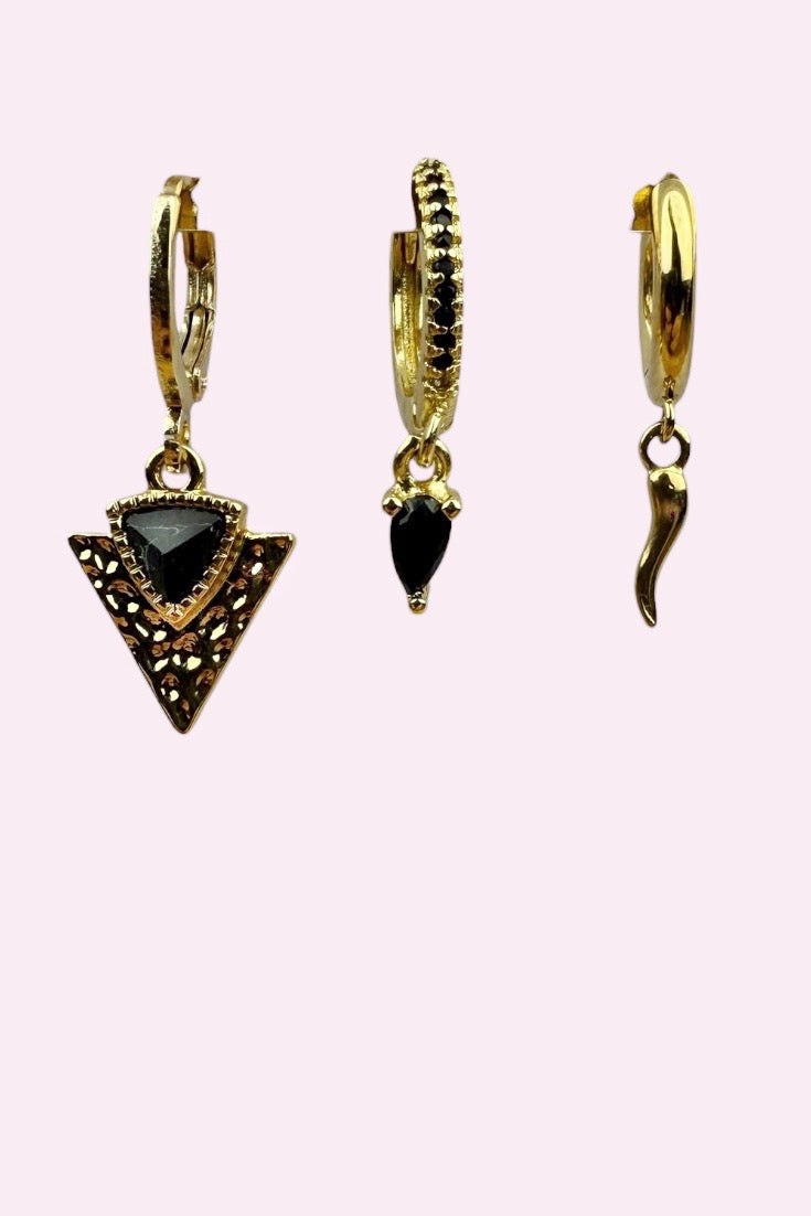Elegant black and gold combi huggies
