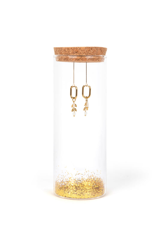 Hangers in rechthoekvorm met chevron en maansteen