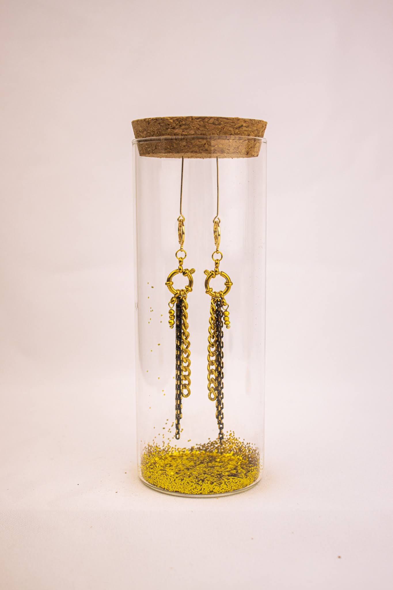 Statement Black and Golden Party earrings
