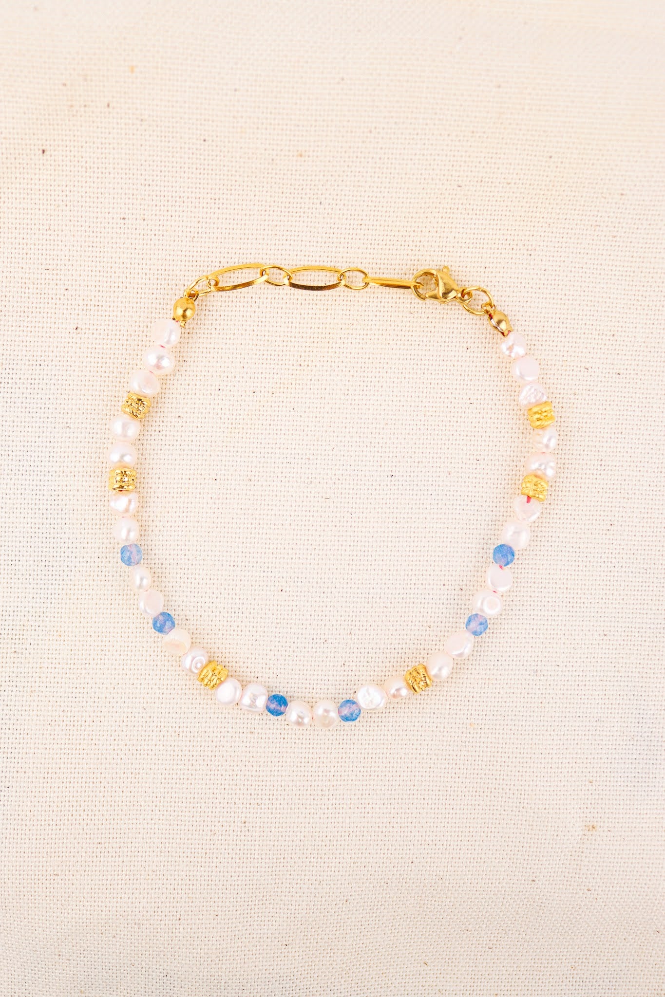 Amazonite and pearl bracelet