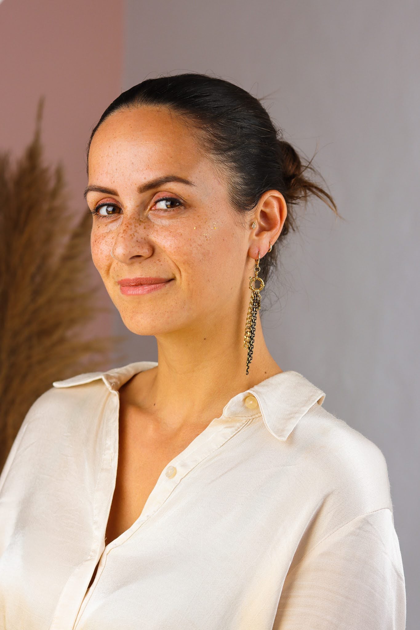 Stay Gold by Mme Bovary Statement Black and Golden Party earrings
