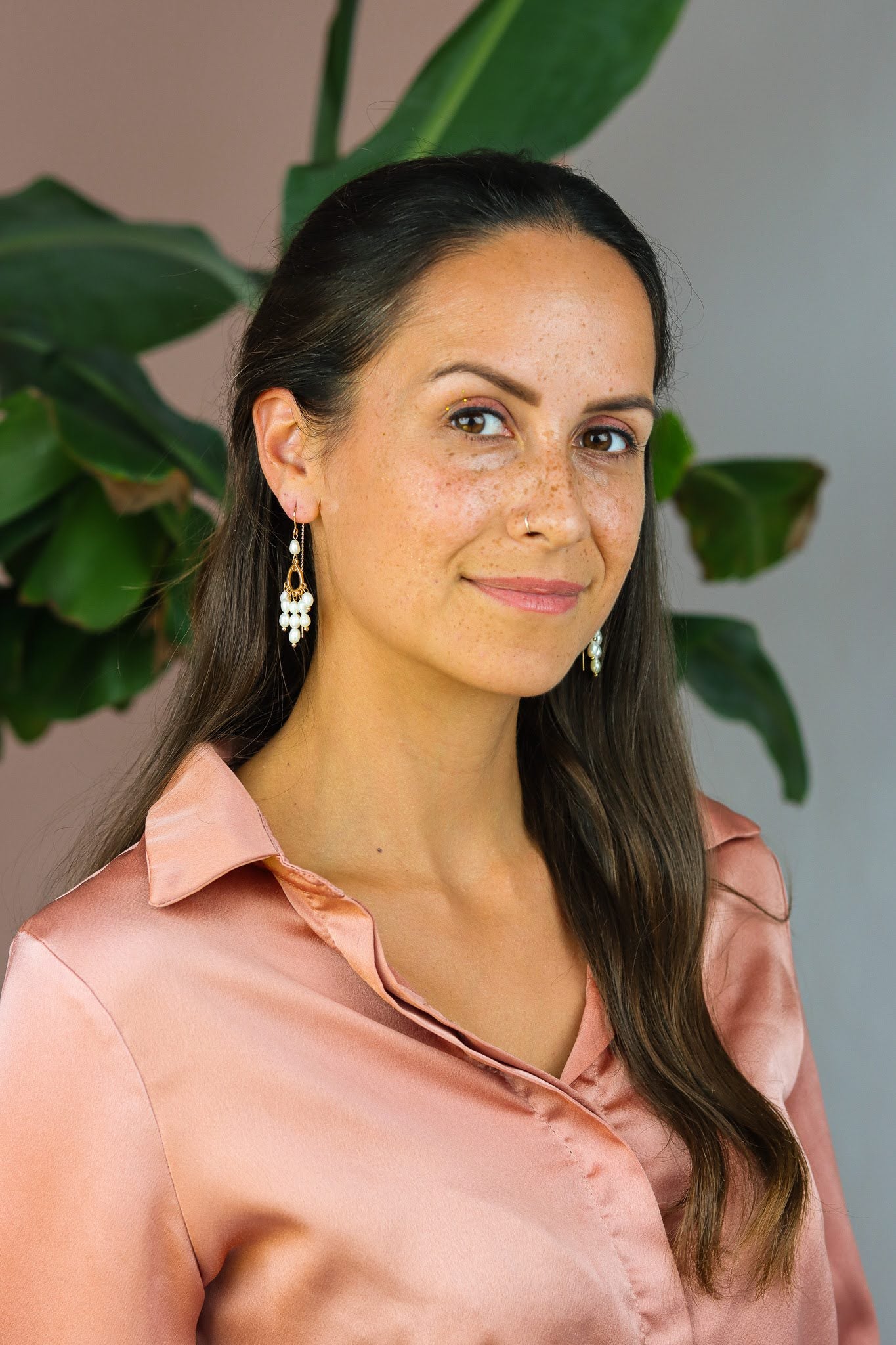 Stay Gold by Mme Bovary Pearl statement chandelier earrings