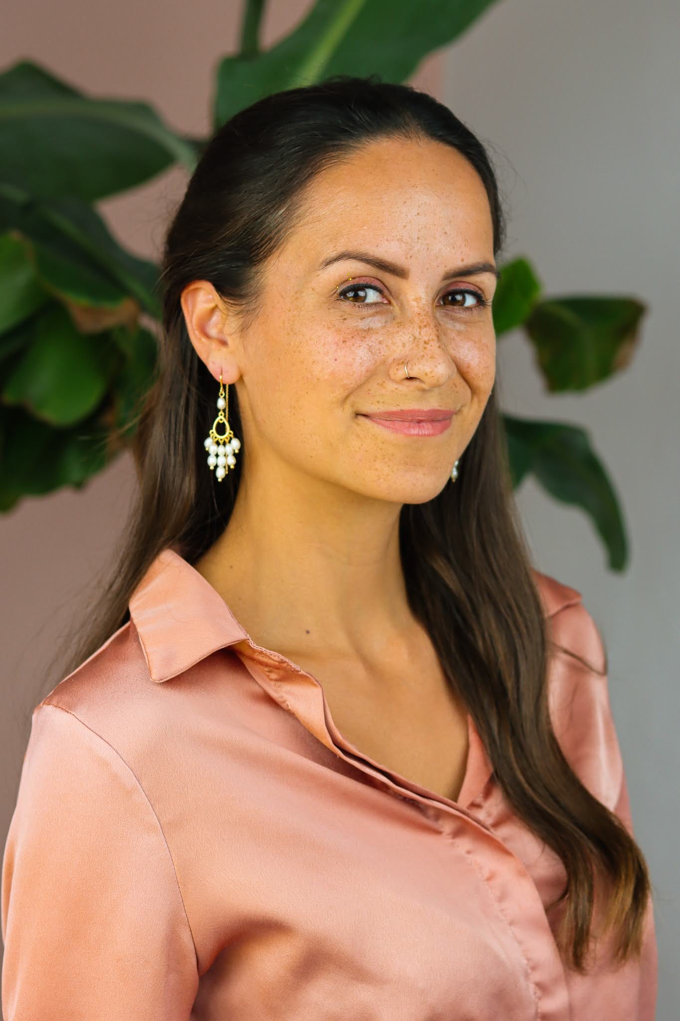 Stay Gold by Mme Bovary Pearl statement chandelier earrings