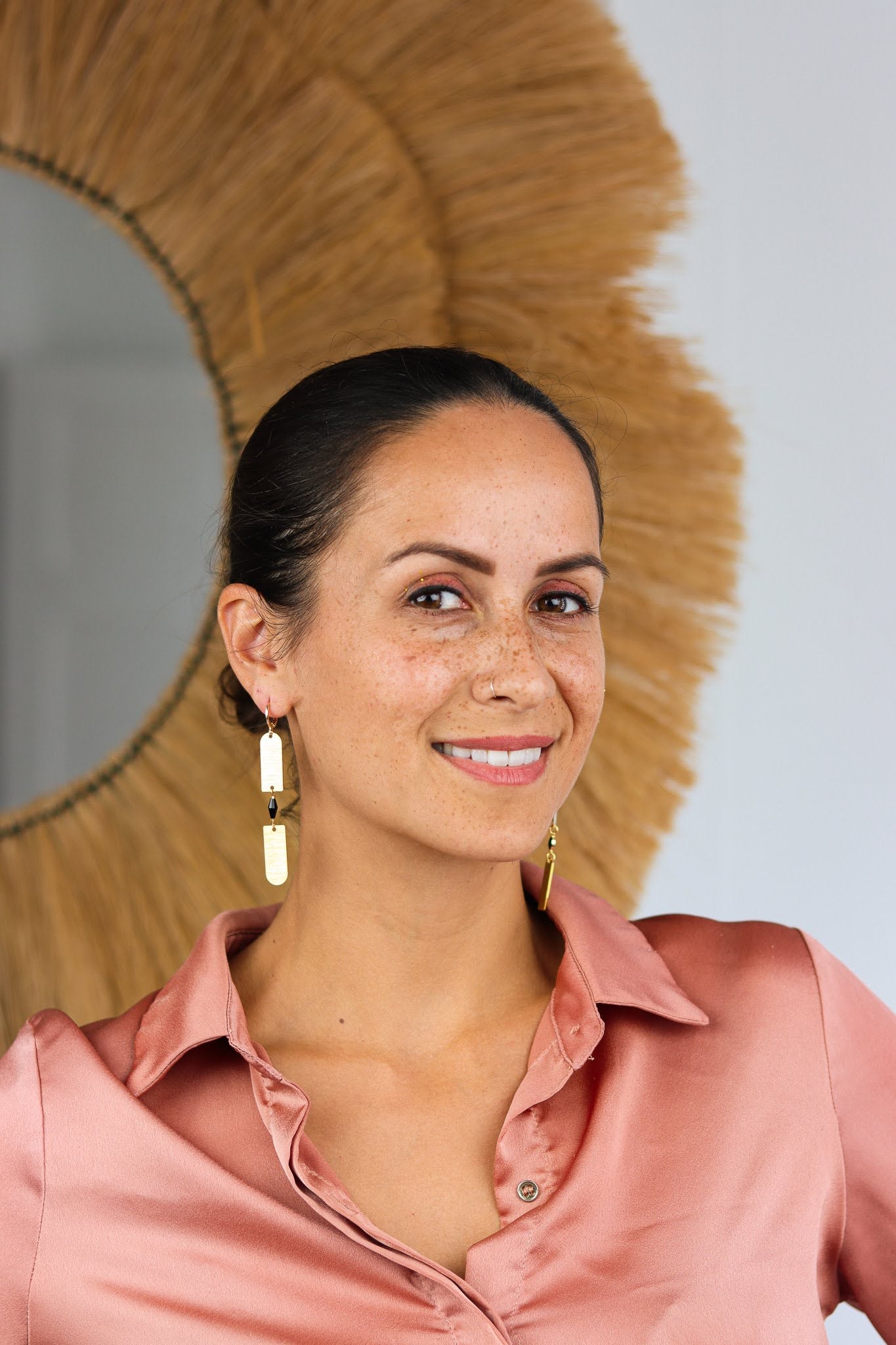 Stay Gold by Mme Bovary Egyptian Goddess statement earrings with onyx
