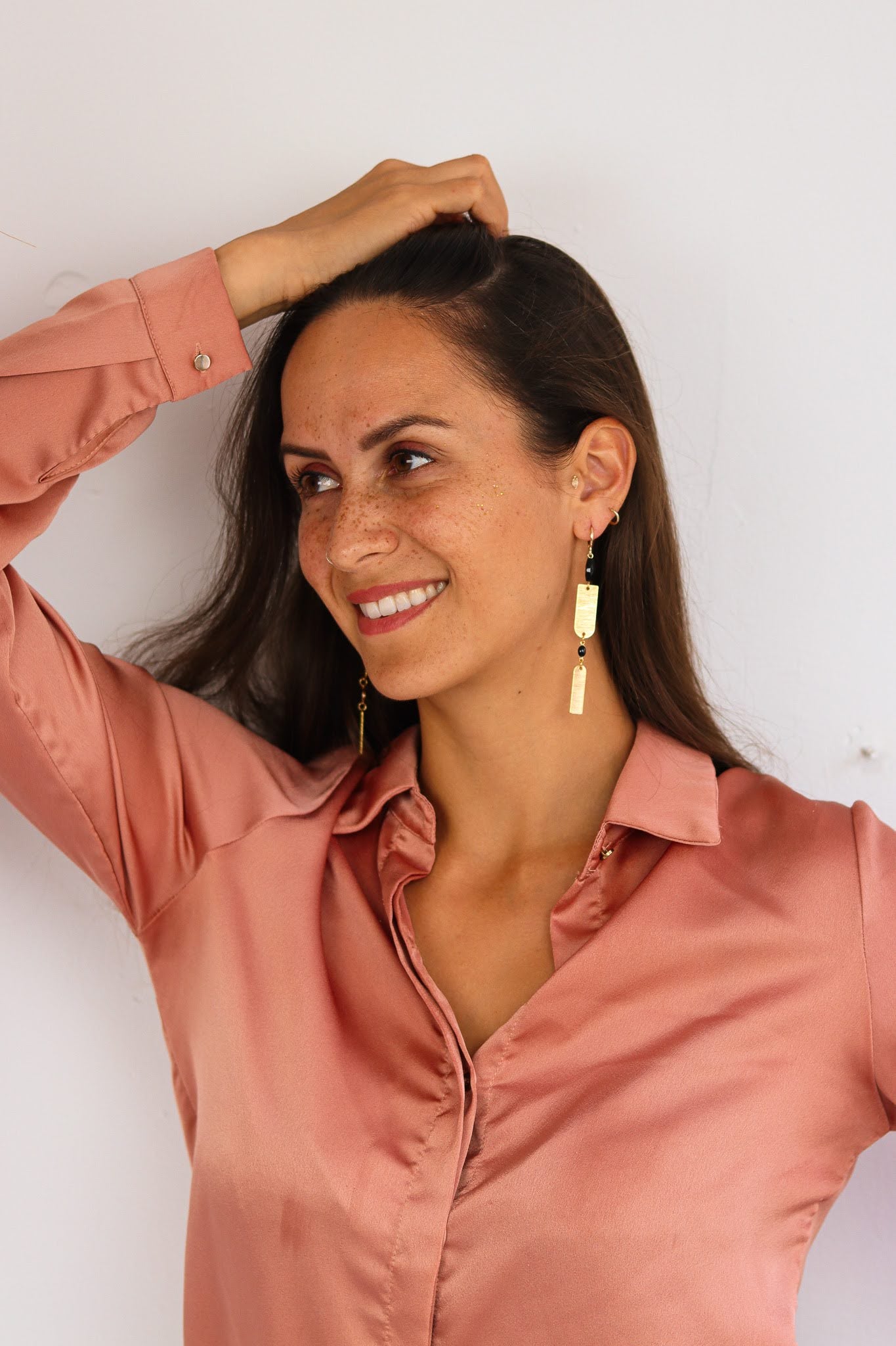 Stay Gold by Mme Bovary Horus statement earrings