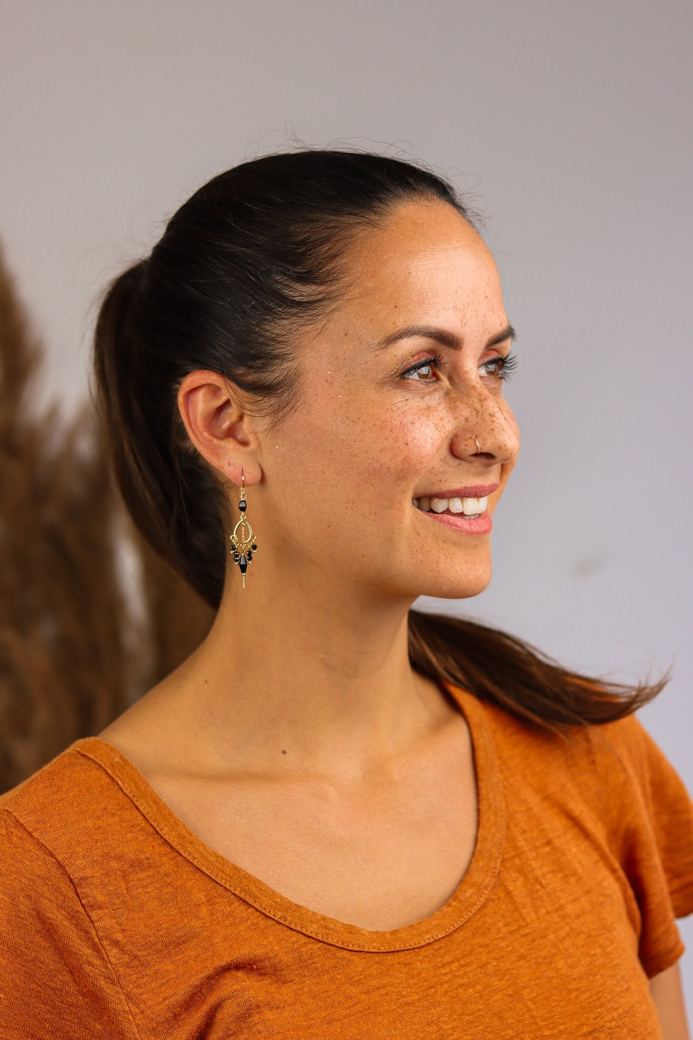 Onyx chandelier earrings