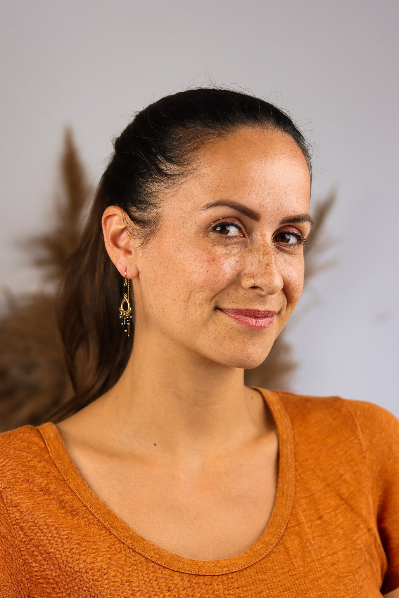 Onyx chandelier earrings