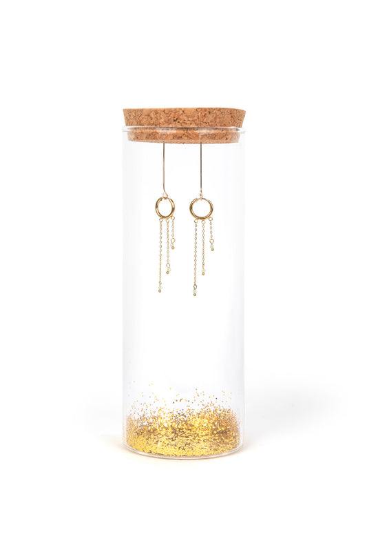 Lemon Quartz hangers met 3 fijne kettinkjes