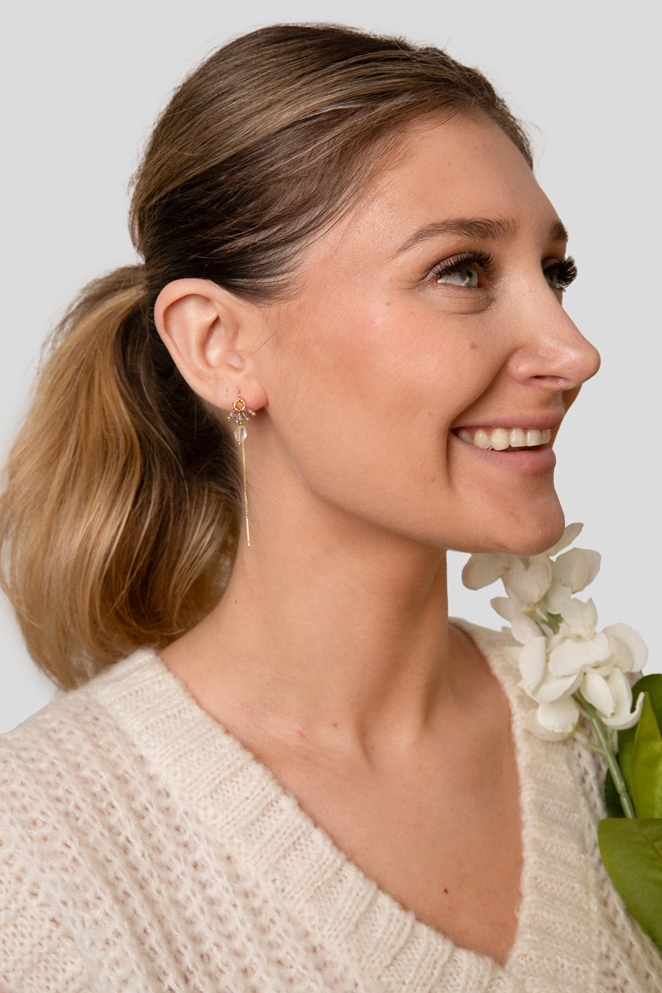 SG17-Waterfall-earrings -Chrysoprase-model