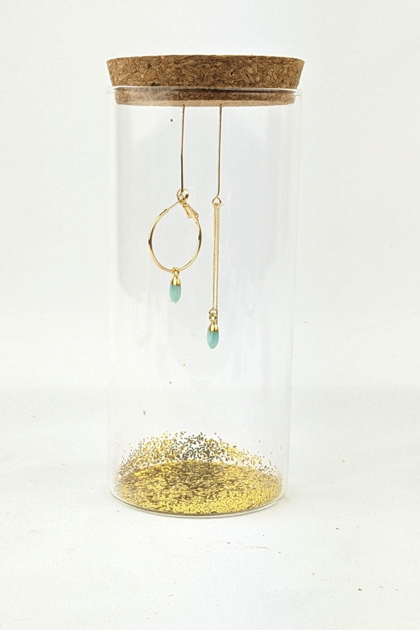 C16 - Asymmetrical Amazonite drop earrings