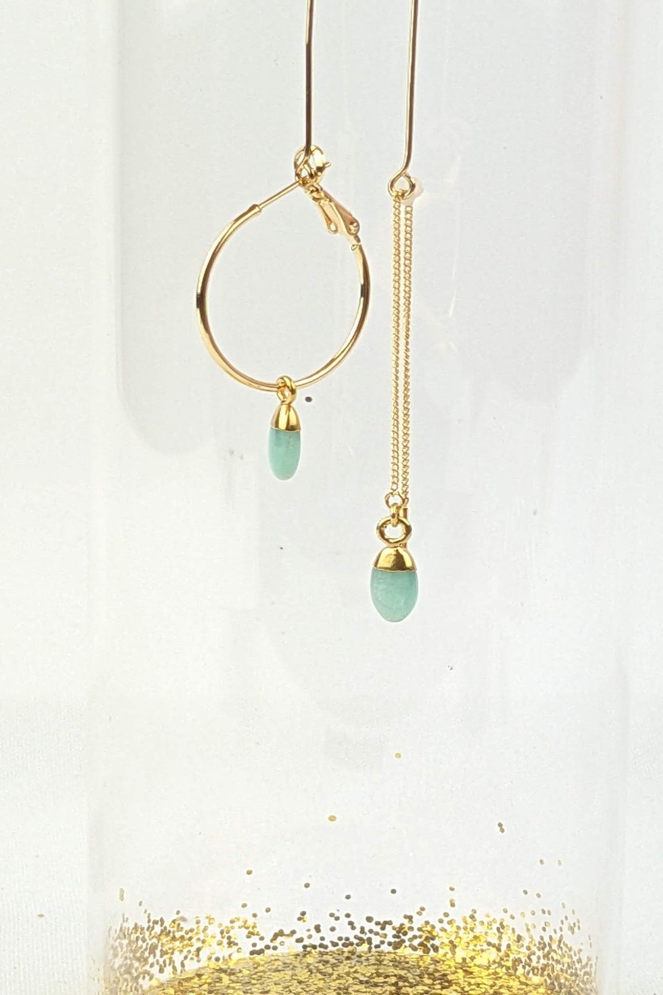 C16 - Asymmetrical Amazonite drop earrings