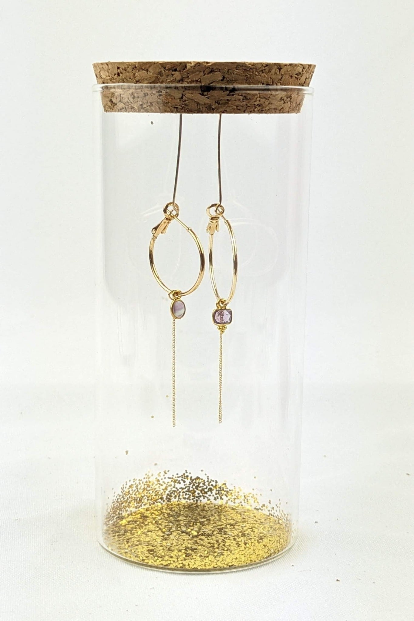 C07 - Asymmetrical Amethyst earrings