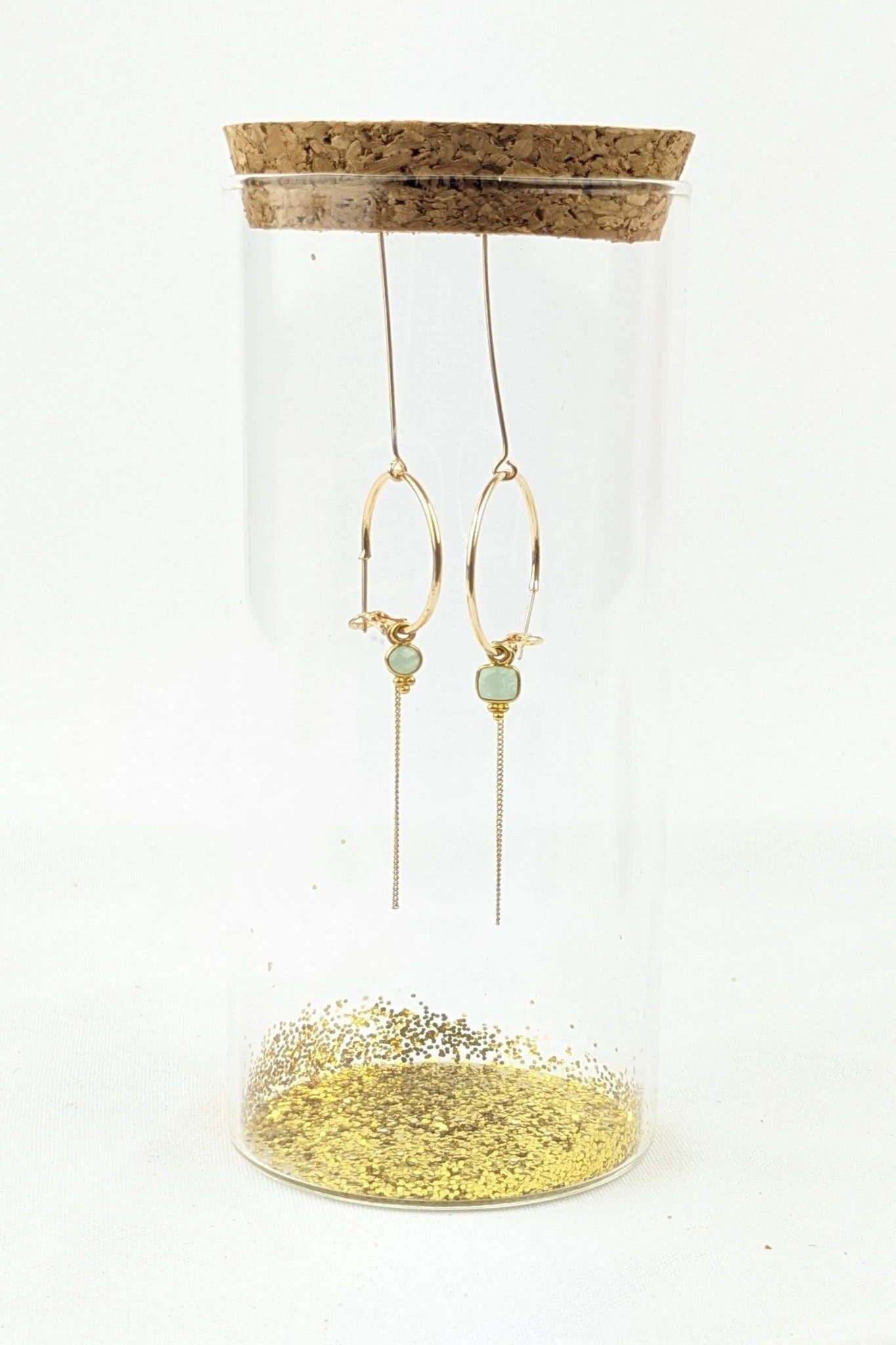C04 - Asymmetrical Amazonite earrings