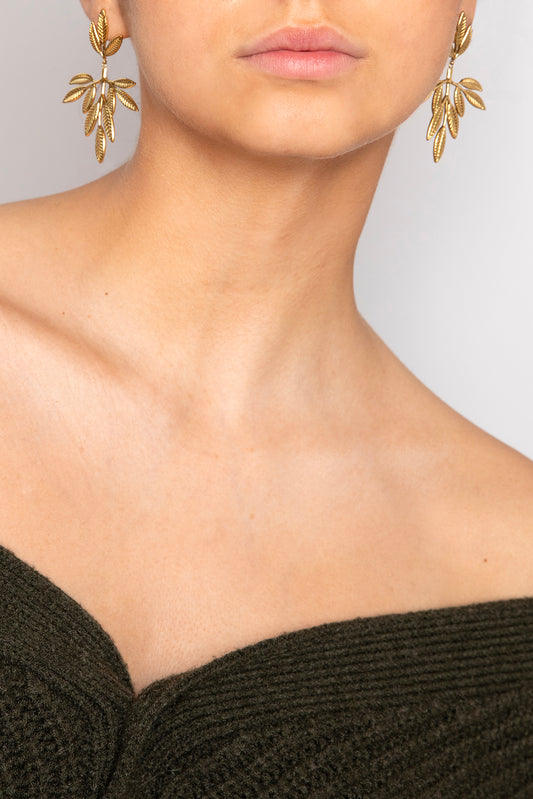 Symmetrical leaf earrings