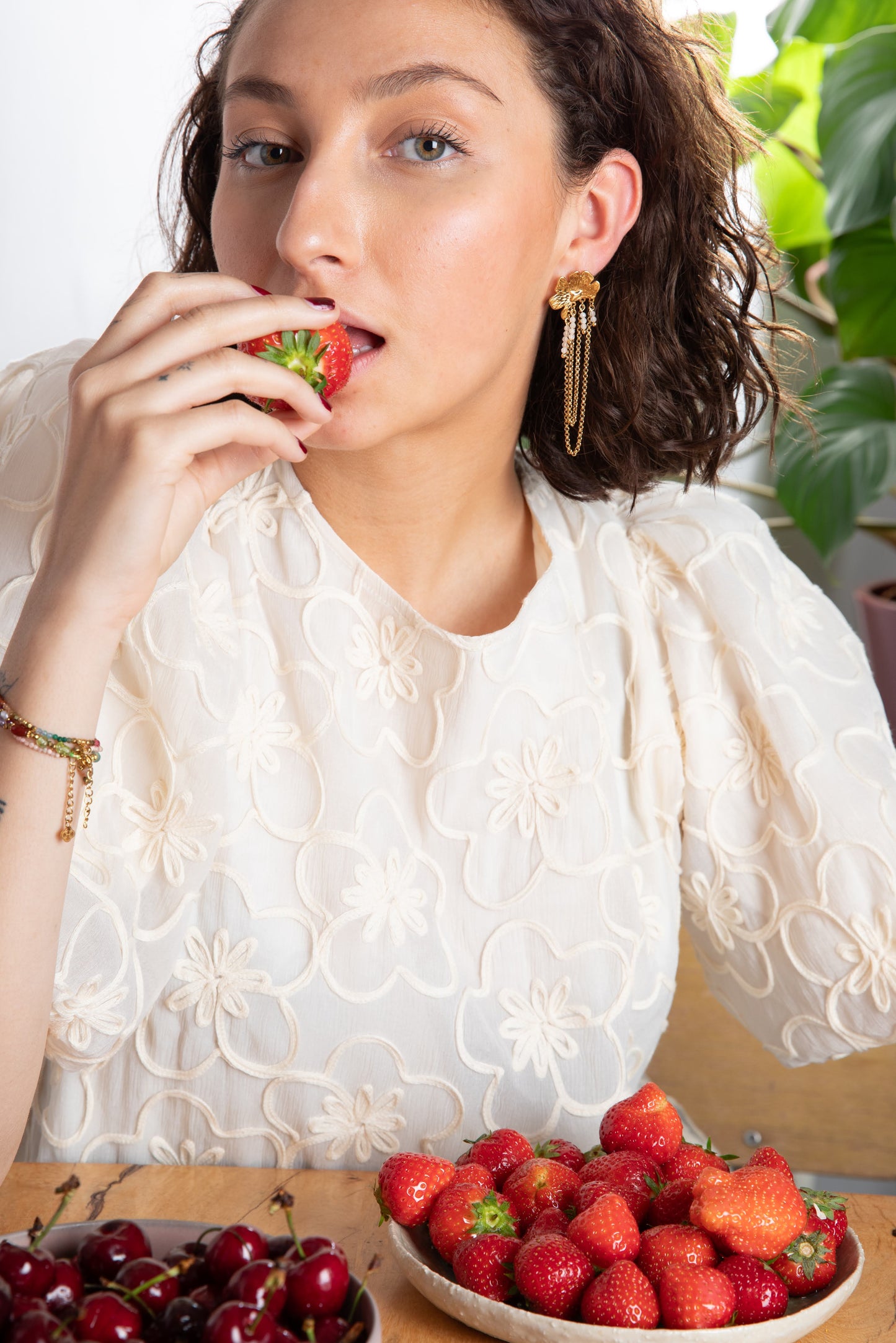 Flower stekers met fijne zoetwaterparels