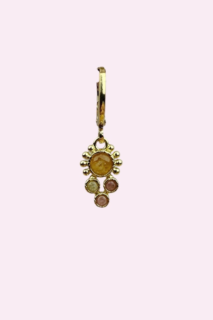 Art Nouveau Rainbow Tourmanline Huggie