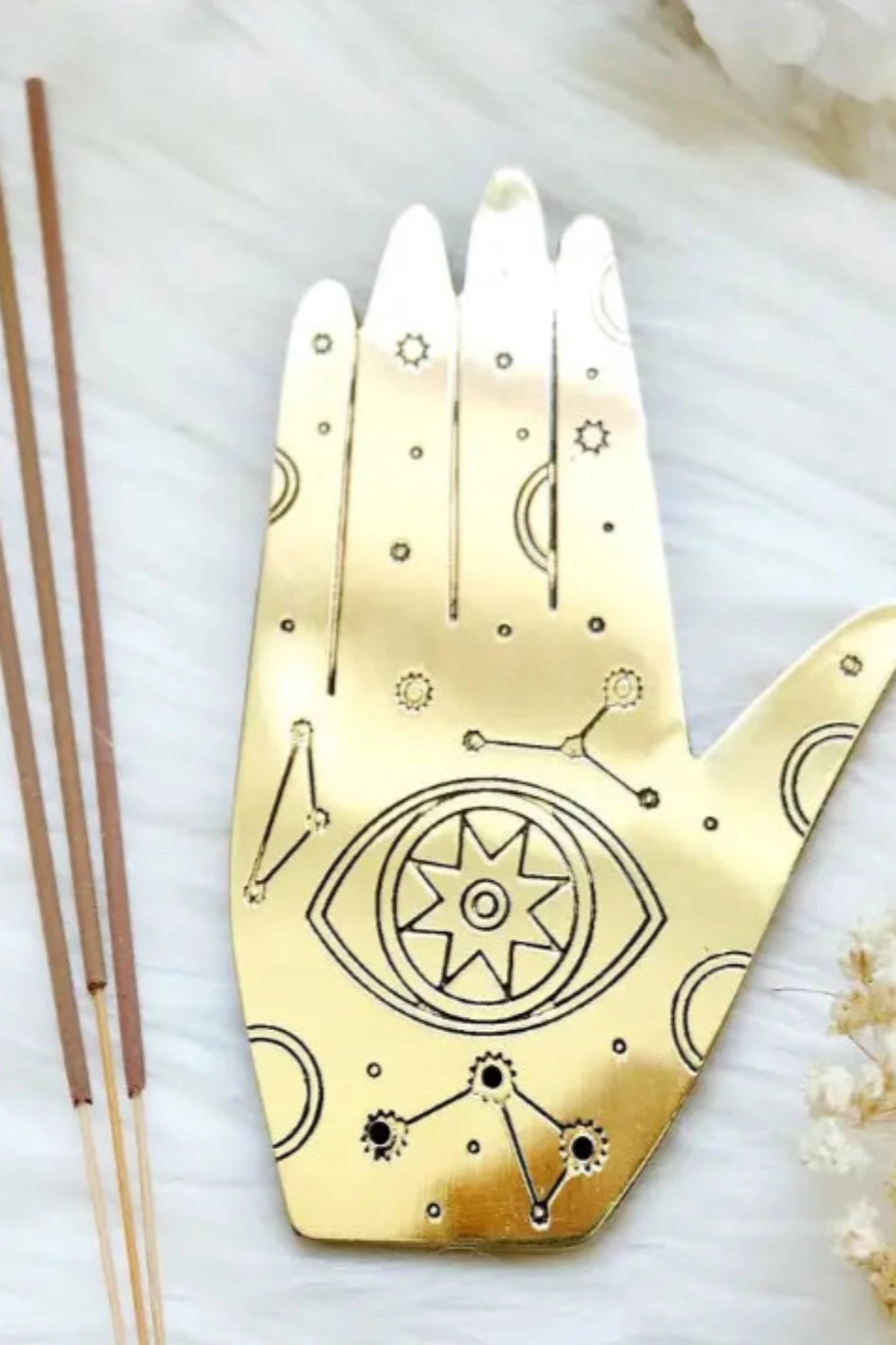 Healing Hand Brass Incense Holder | Goddess Provisions