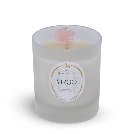 Zodiac Candle - Virgo - Rosequartz
