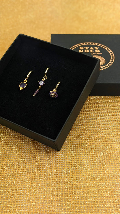 Mix and match set amethyst flower