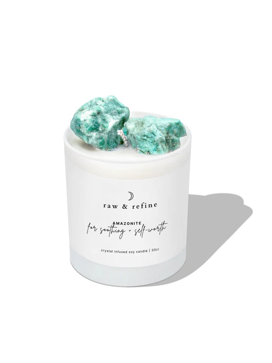 Crystal Candle - Amazonite - Balancing - Self-Worth