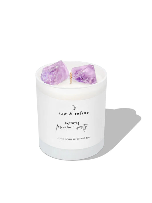 Crystal Candle - Amethyst - Intuition & Calm & Clarity