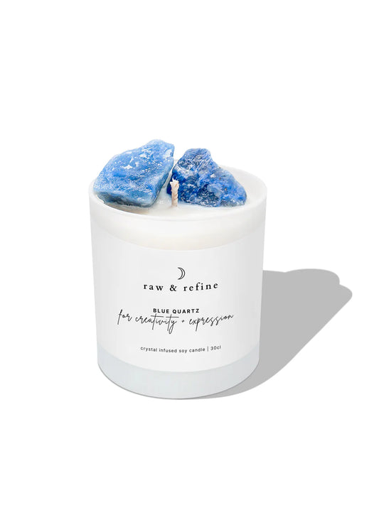 Crystal Candle - Blue Quartz - Creativity - Expression