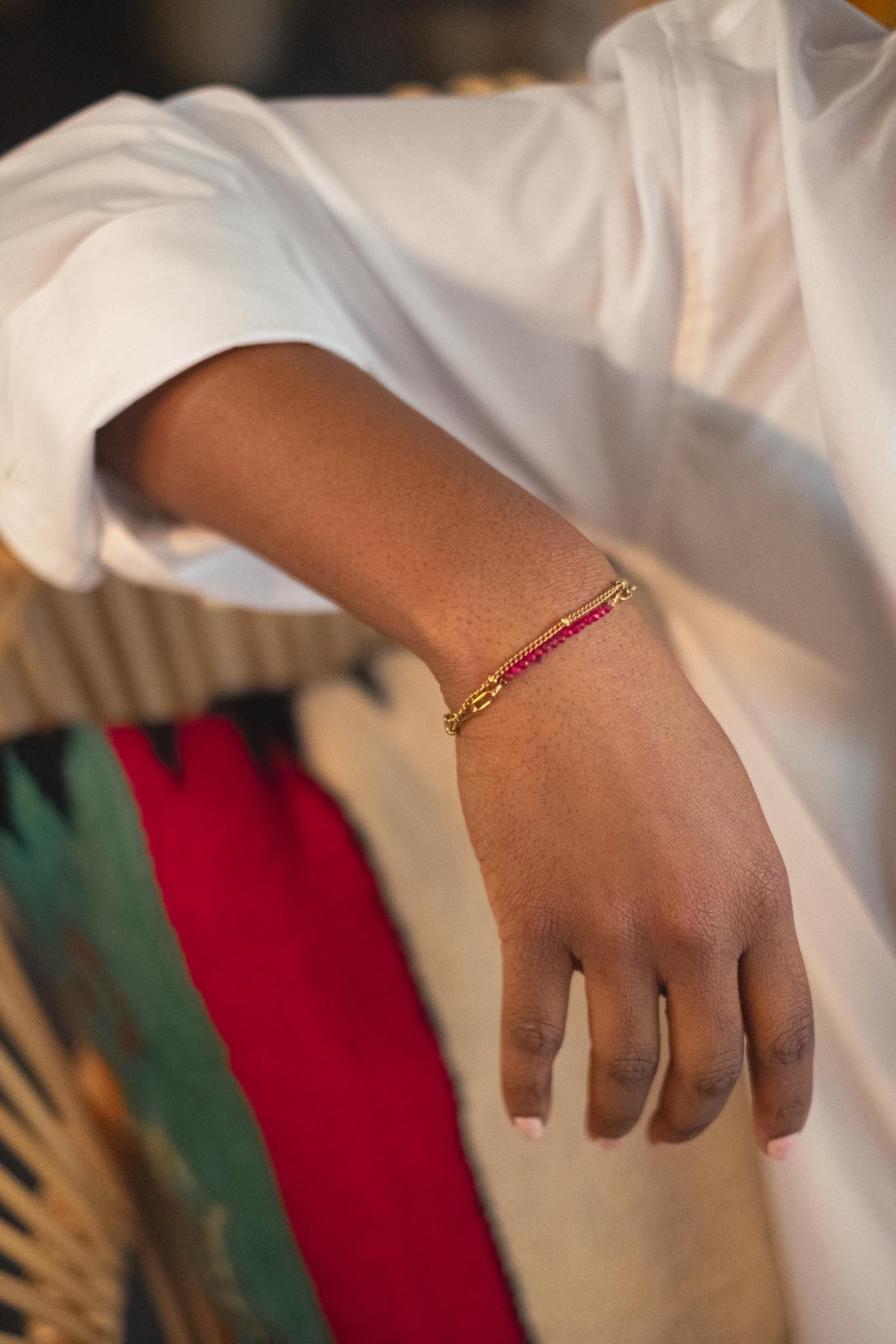 Double bracelet with Garnet - grounding