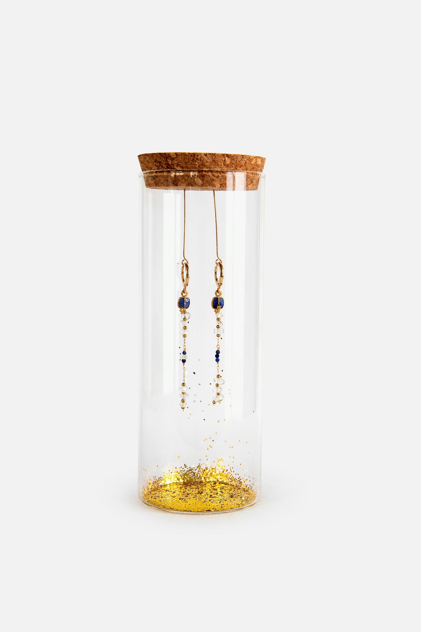 SG36 - Symmetrical Tourmaline earrings with Lapis Lazuli