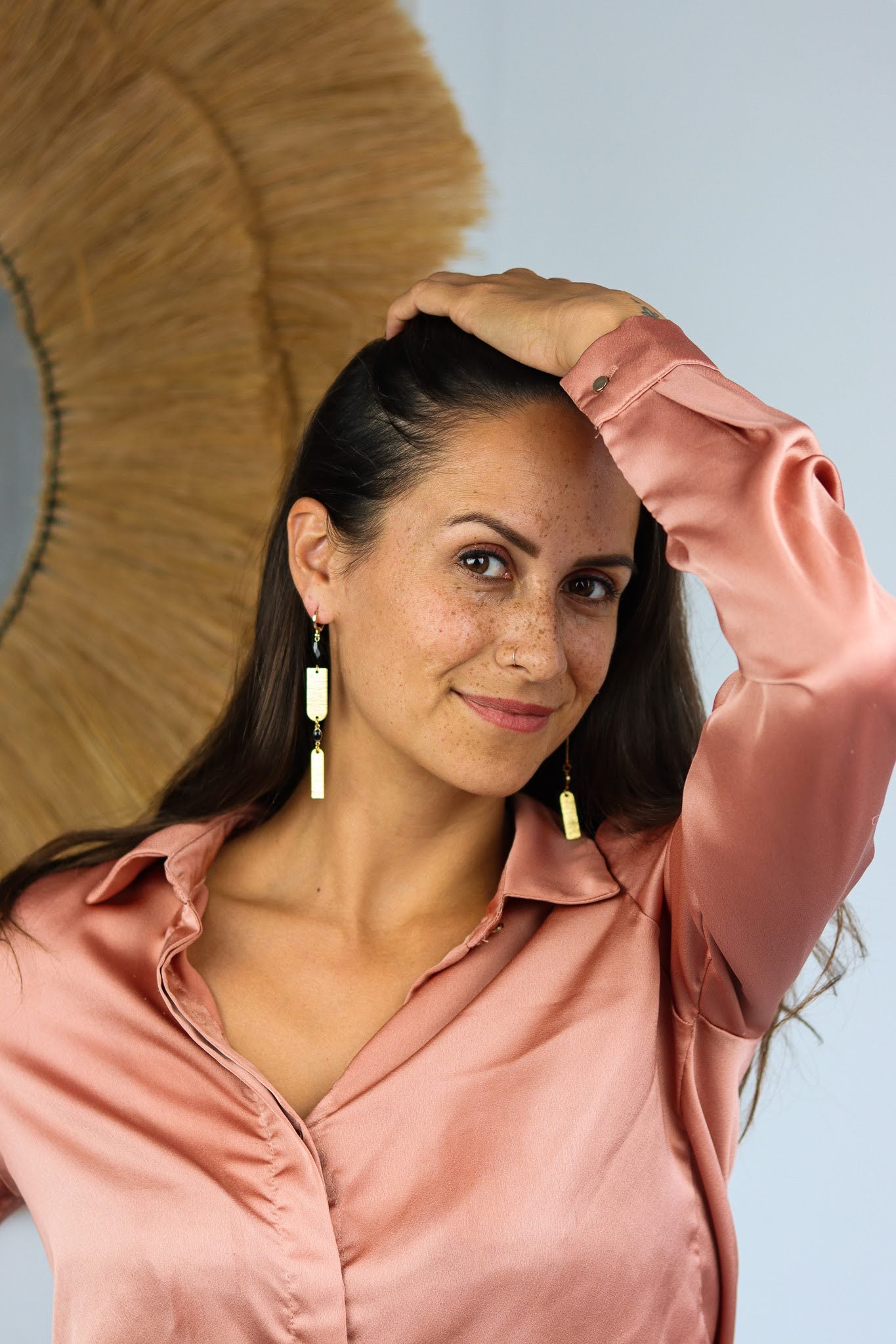 Stay Gold by Mme Bovary Horus statement earrings
