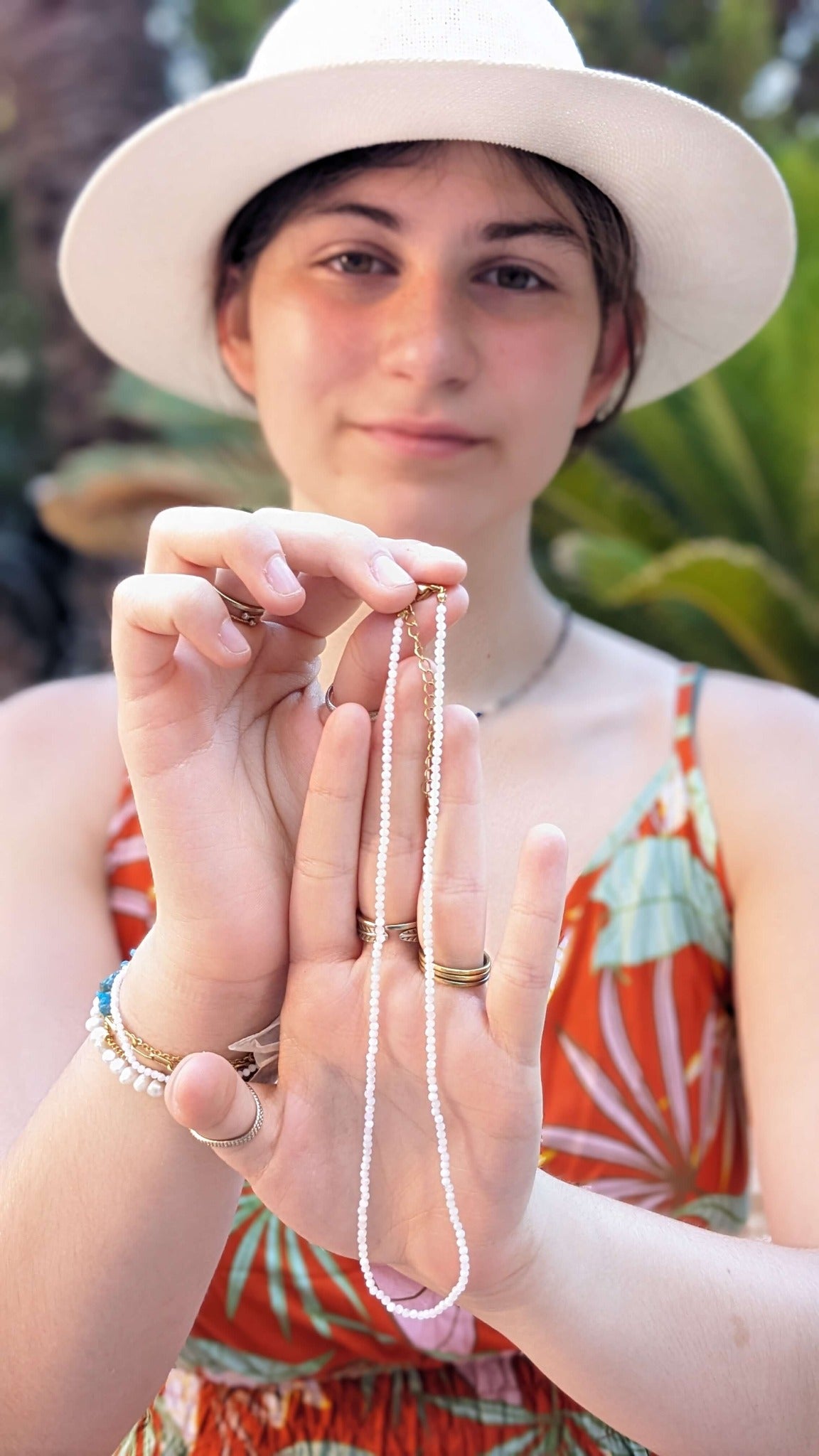 Moonstone crystal necklace