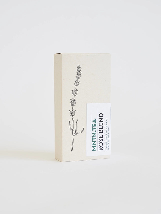 Organic Mini Rose Blend herbal tea featuring whole dehydrated rose blossoms by Stay Gold