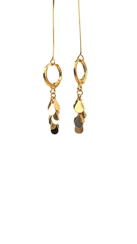 Little silver and golden chandelier earrings