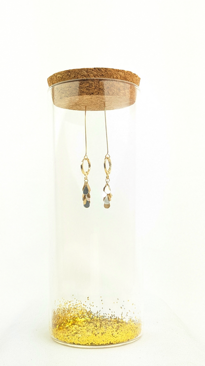 Little silver and golden chandelier earrings