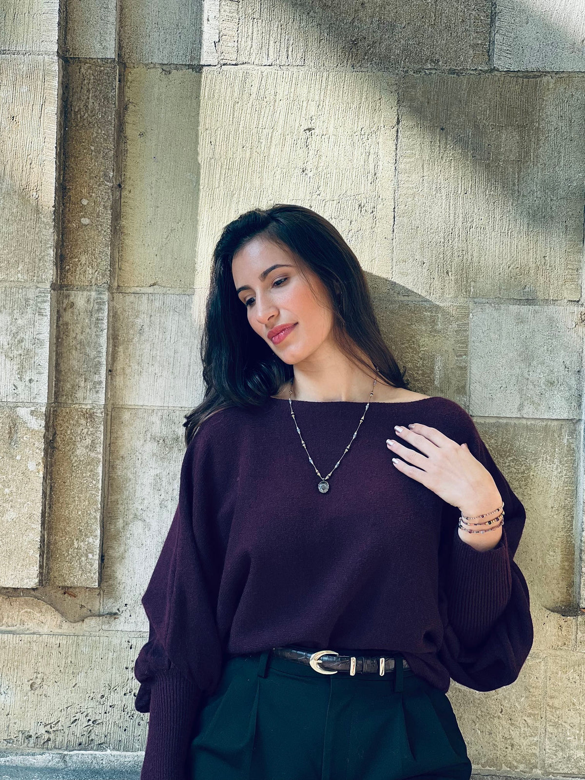 1-of-1 handcrafted micro-macramé necklace with a AAA-quality Labradorite centerpiece by Stay Gold Antwerp.