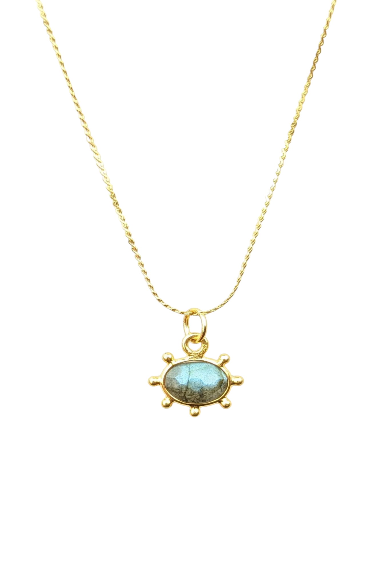 Visualise - Lucid Dreaming - Crown Chakra labradorite pendant necklace stay gold by mme bovary