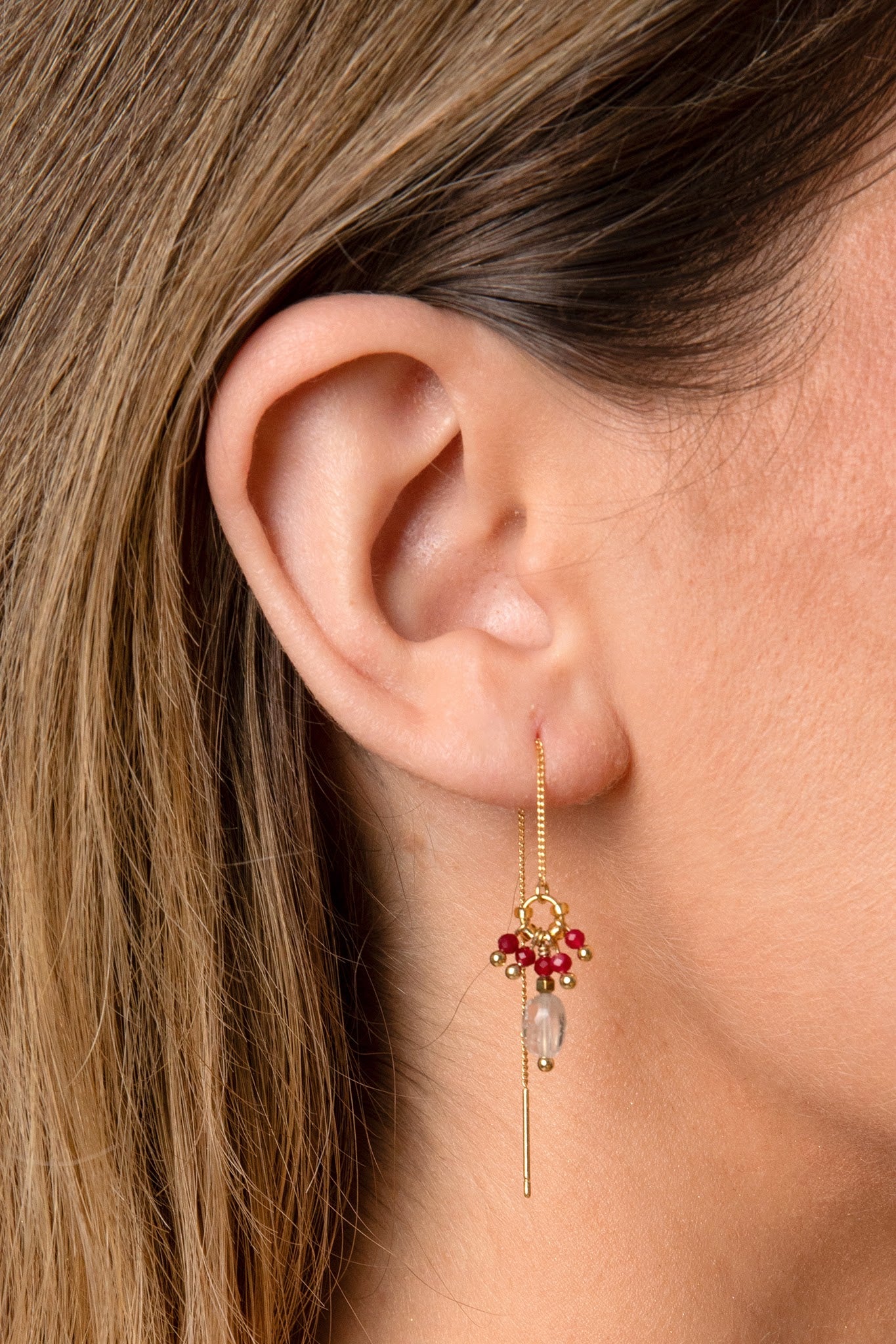 SG17 - Waterfall earrings - Garnet