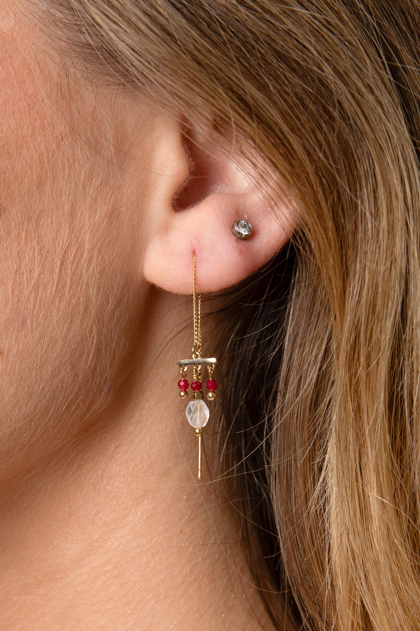 SG17 - Waterfall earrings - Garnet