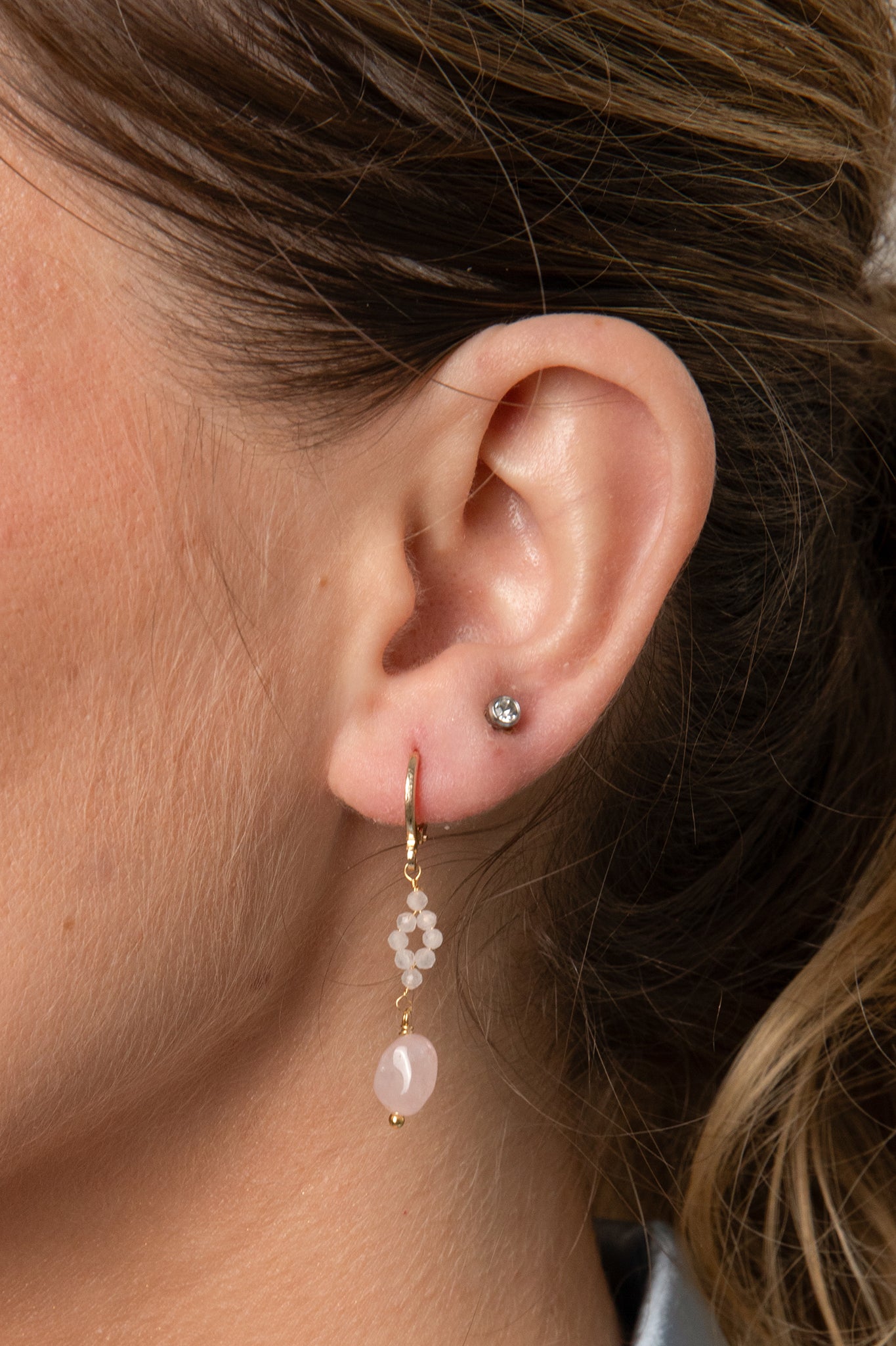 SG22-Oasis-earrings-Rose-Quartz-asymmetrical-earrings