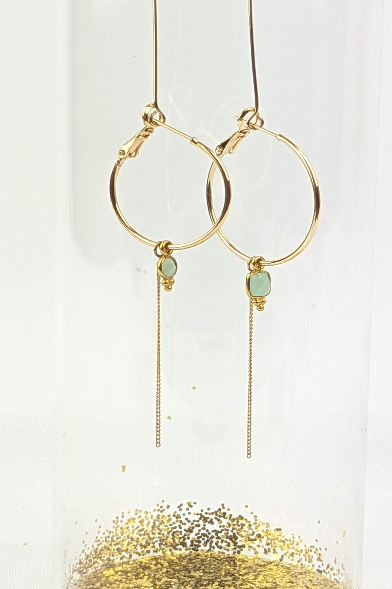 C04 - Asymmetrical Amazonite earrings