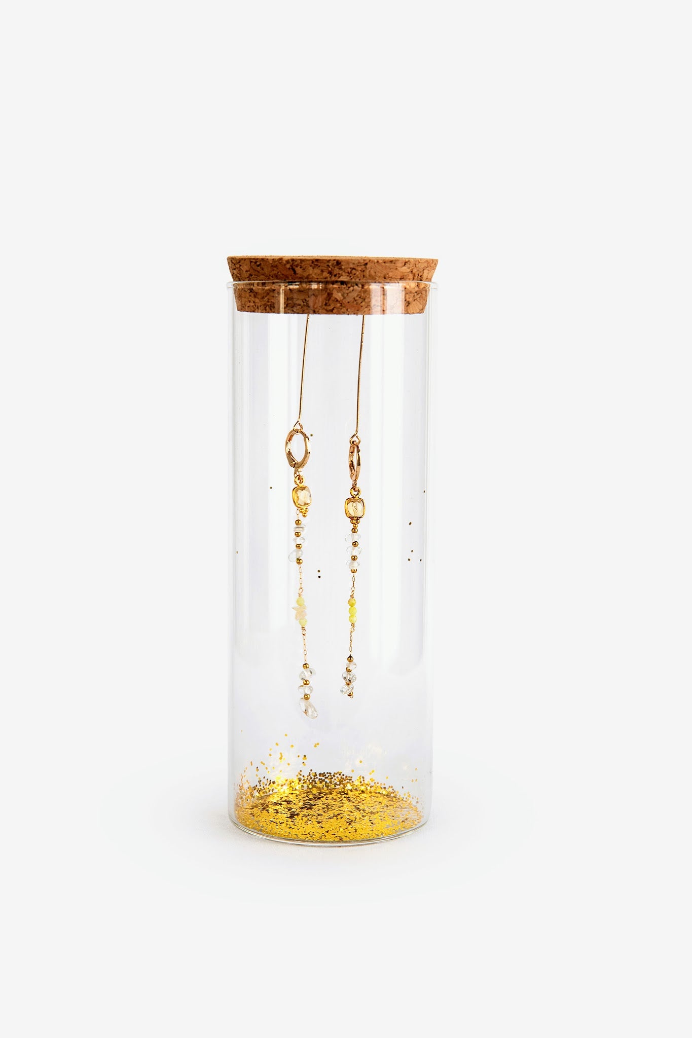 SG14 - Element earrings with Citrine and Clear Quartz