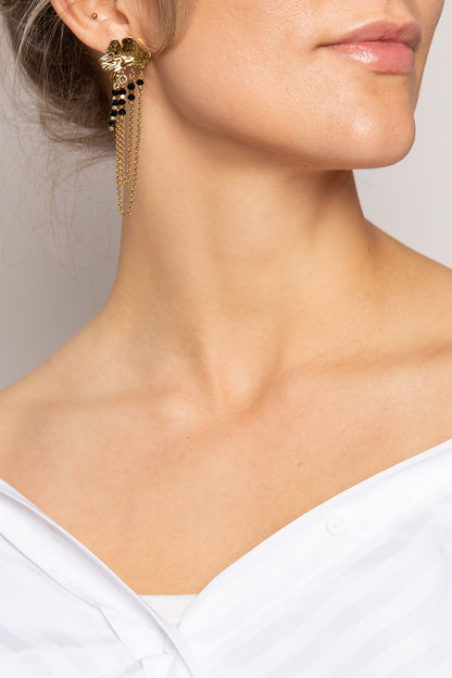 Flower stekers met fijne onyx parels