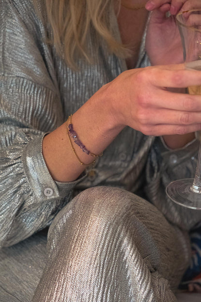 Double bracelet with Amethyst