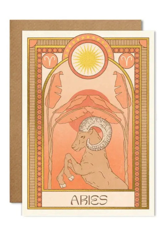 Aries Zodiac Card