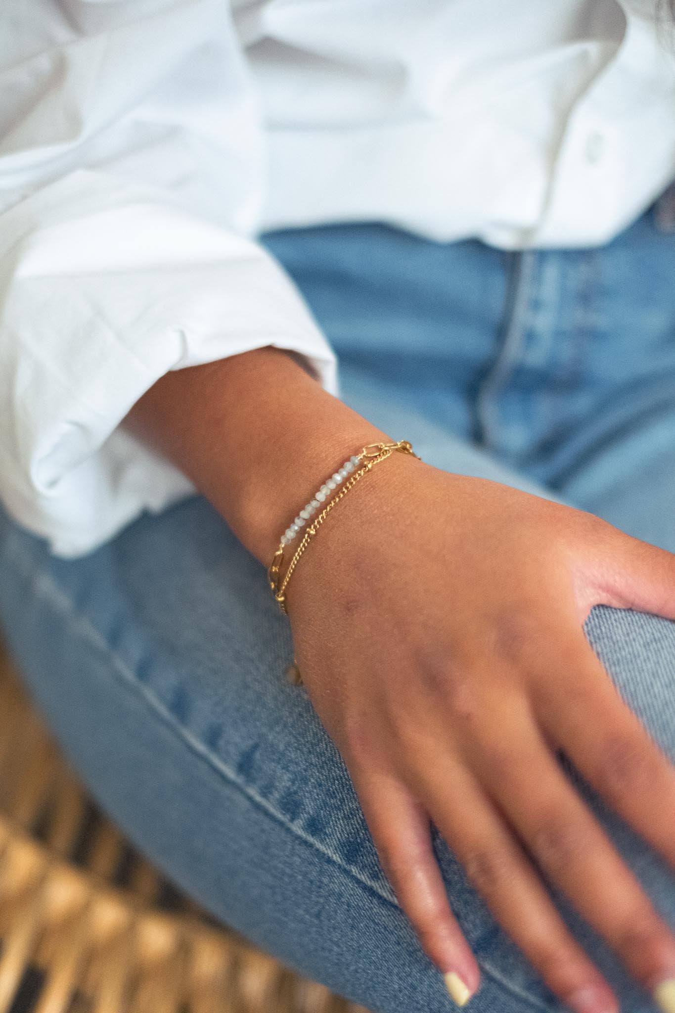 Double bracelet with Moonstone