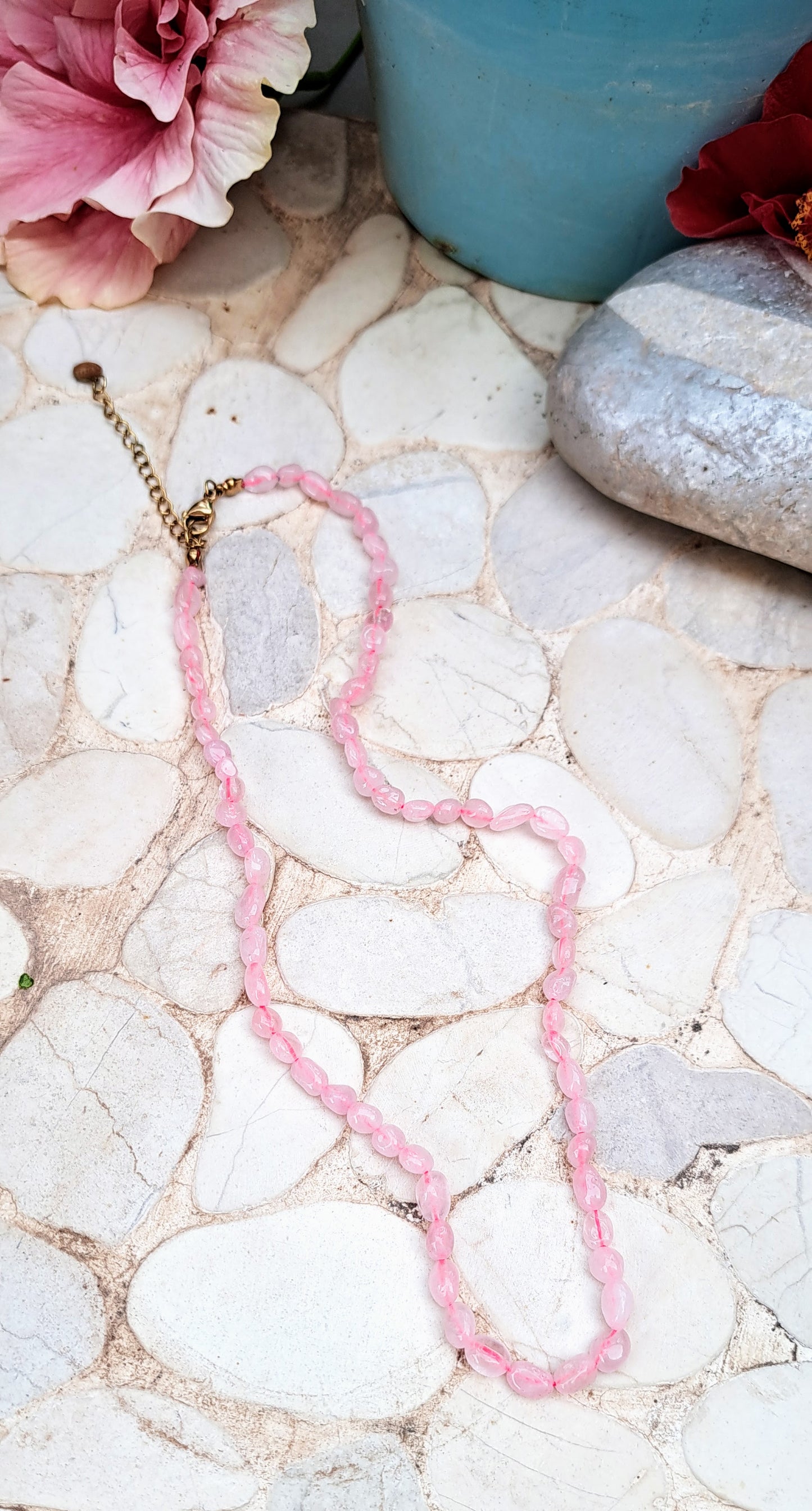 Rose Quartz Pebble necklace