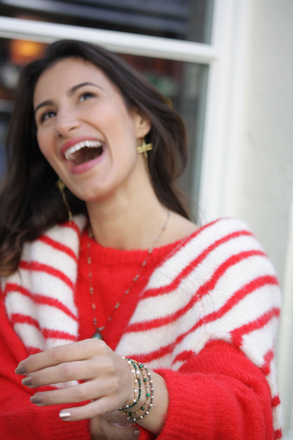 Timeless Red & White stripes Wool Blend Knit
