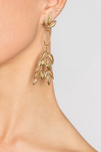 Asymmetrical leaf earrings