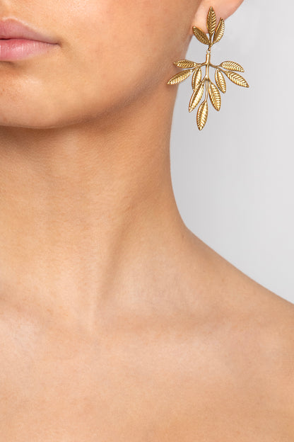 Symmetrical leaf earrings