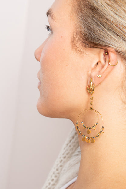 Symmetrical Pyrite  chandelier earrings