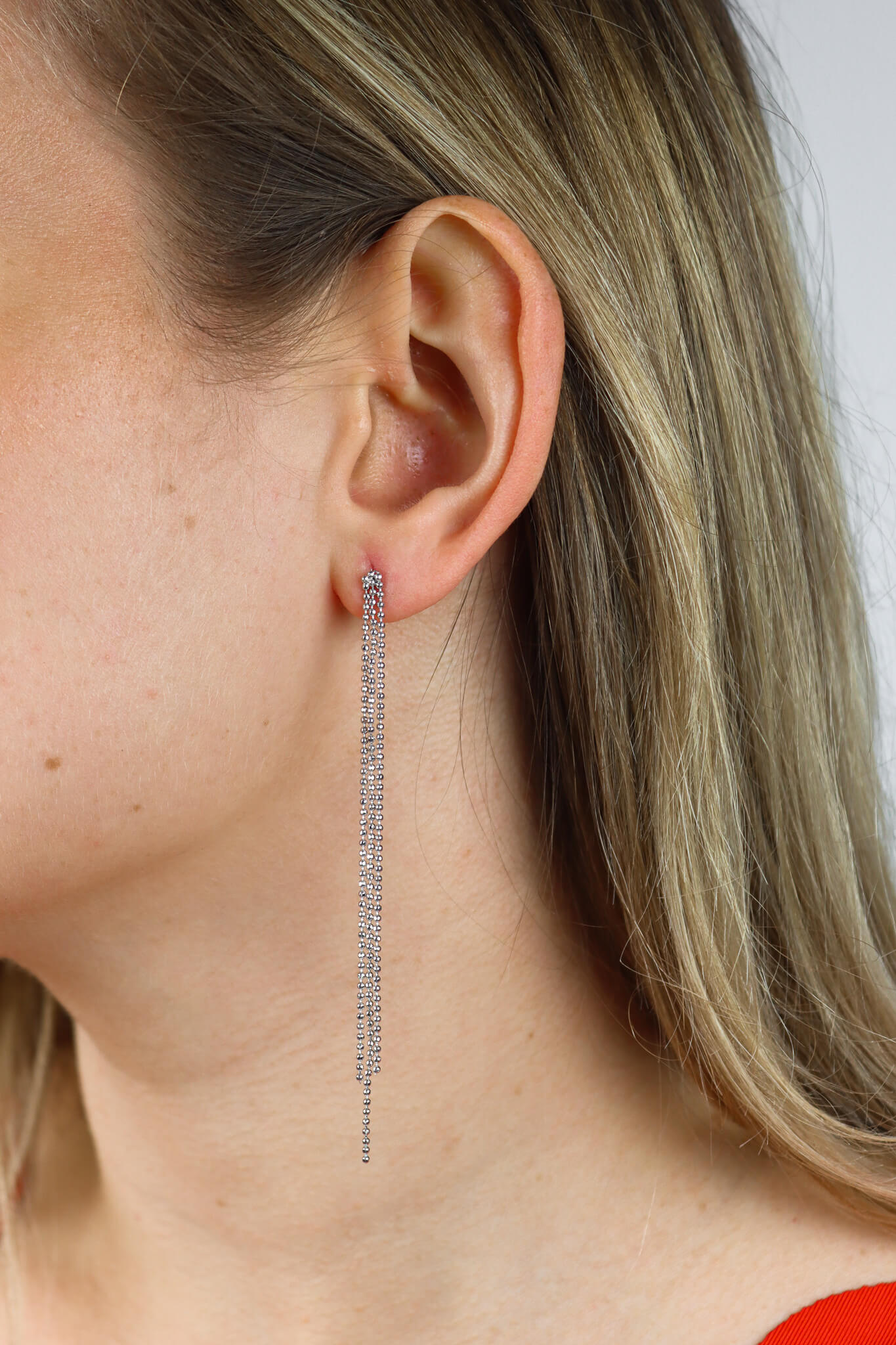 Bullit Chain silver earrings long